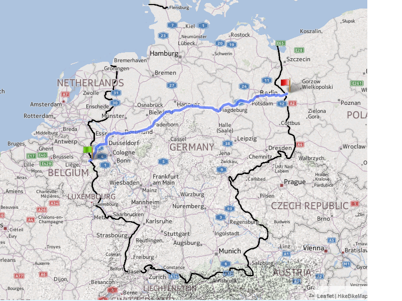 JugendstilBikes Deutschlandtour Karte