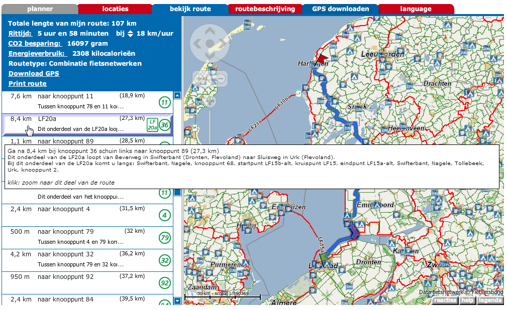 Details online Planer - niederländische Radverkehrsnetz